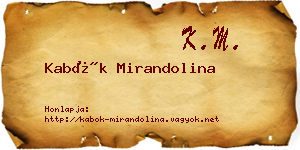 Kabók Mirandolina névjegykártya